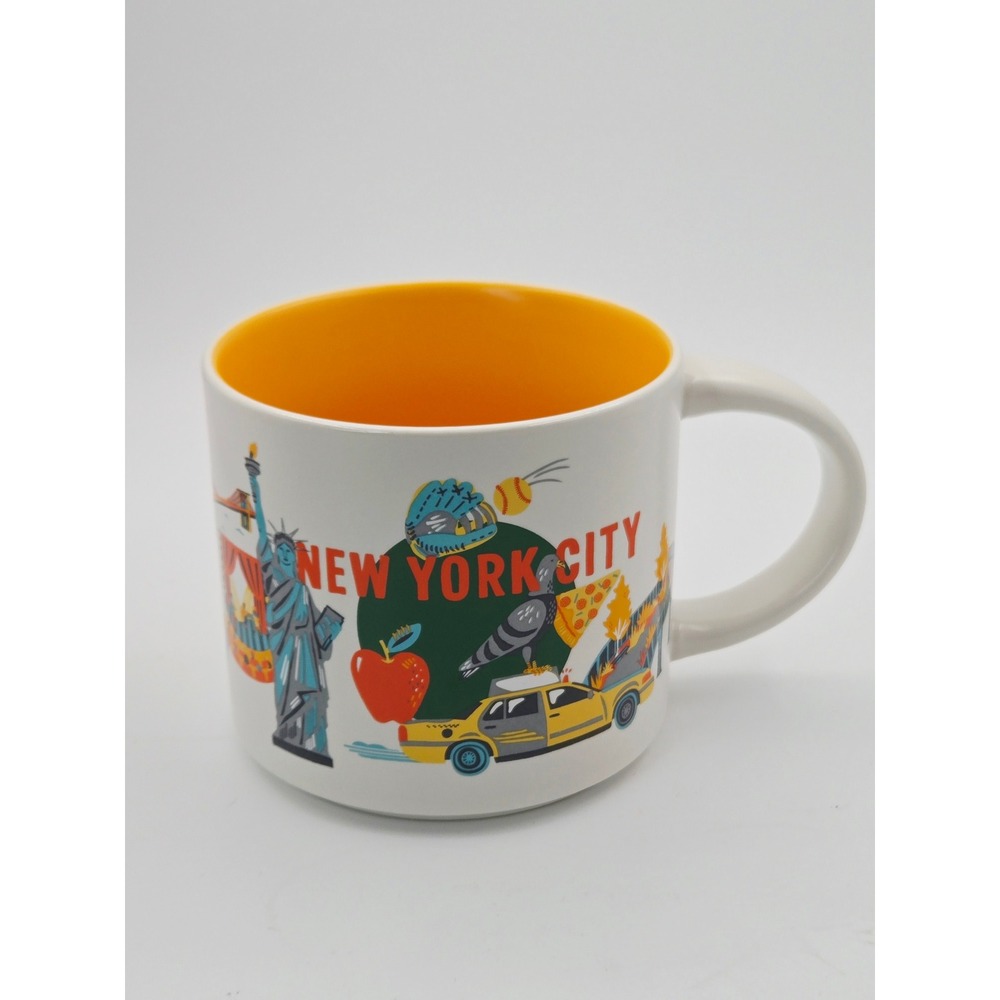 Starbucks Discovery Series New York City Mug 14oz White Yellow NYC Mug 2024